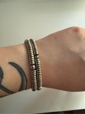 Silver Beaded Stretch Bracelet - Women Jewelry